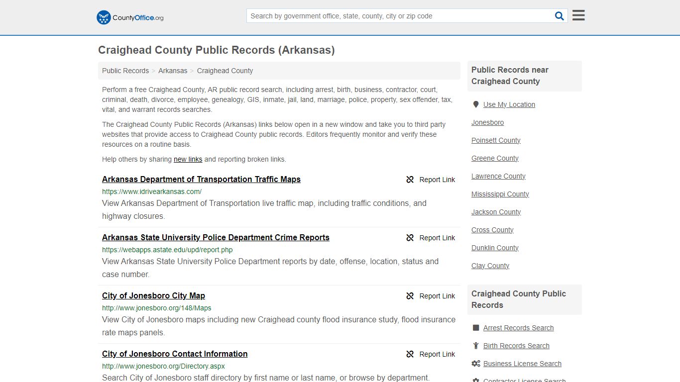 Public Records - Craighead County, AR (Business, Criminal, GIS ...