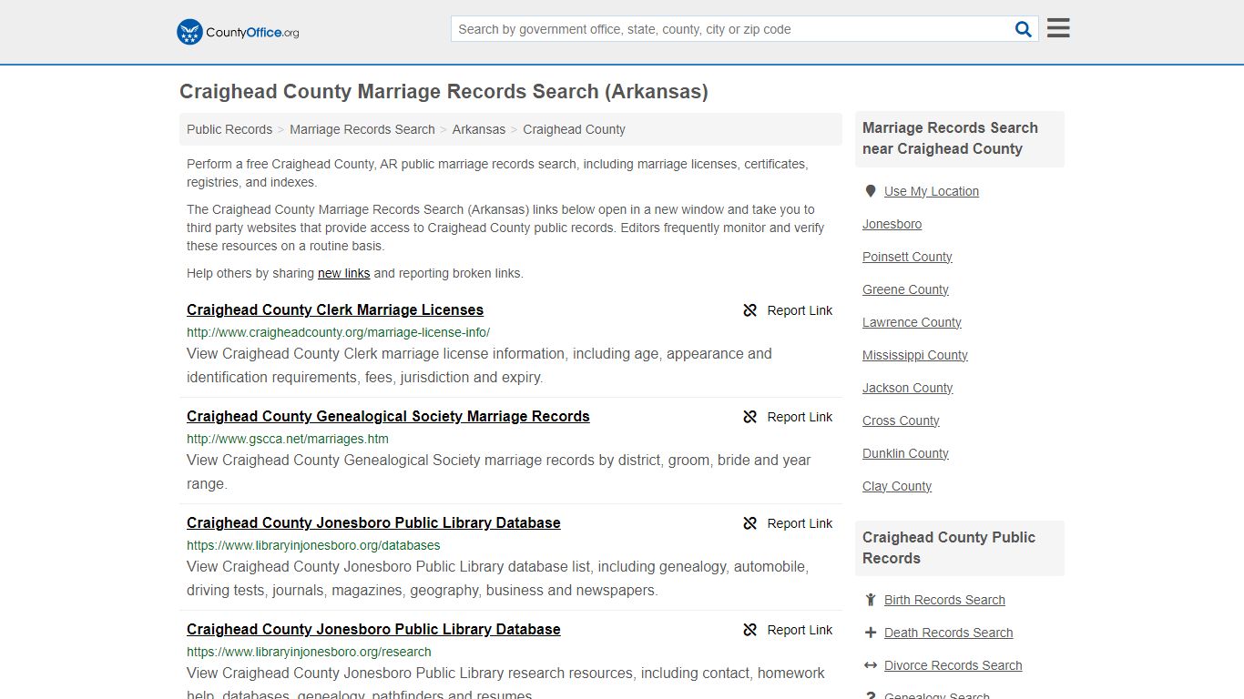 Craighead County Marriage Records Search (Arkansas) - County Office